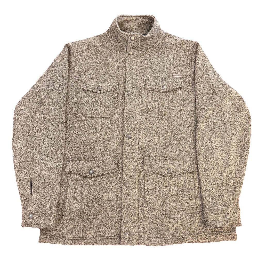 Eddie Bauer Radiator 4-Pocket Full Zip & Snap Fleece Jacket Mens Gray Size Large
